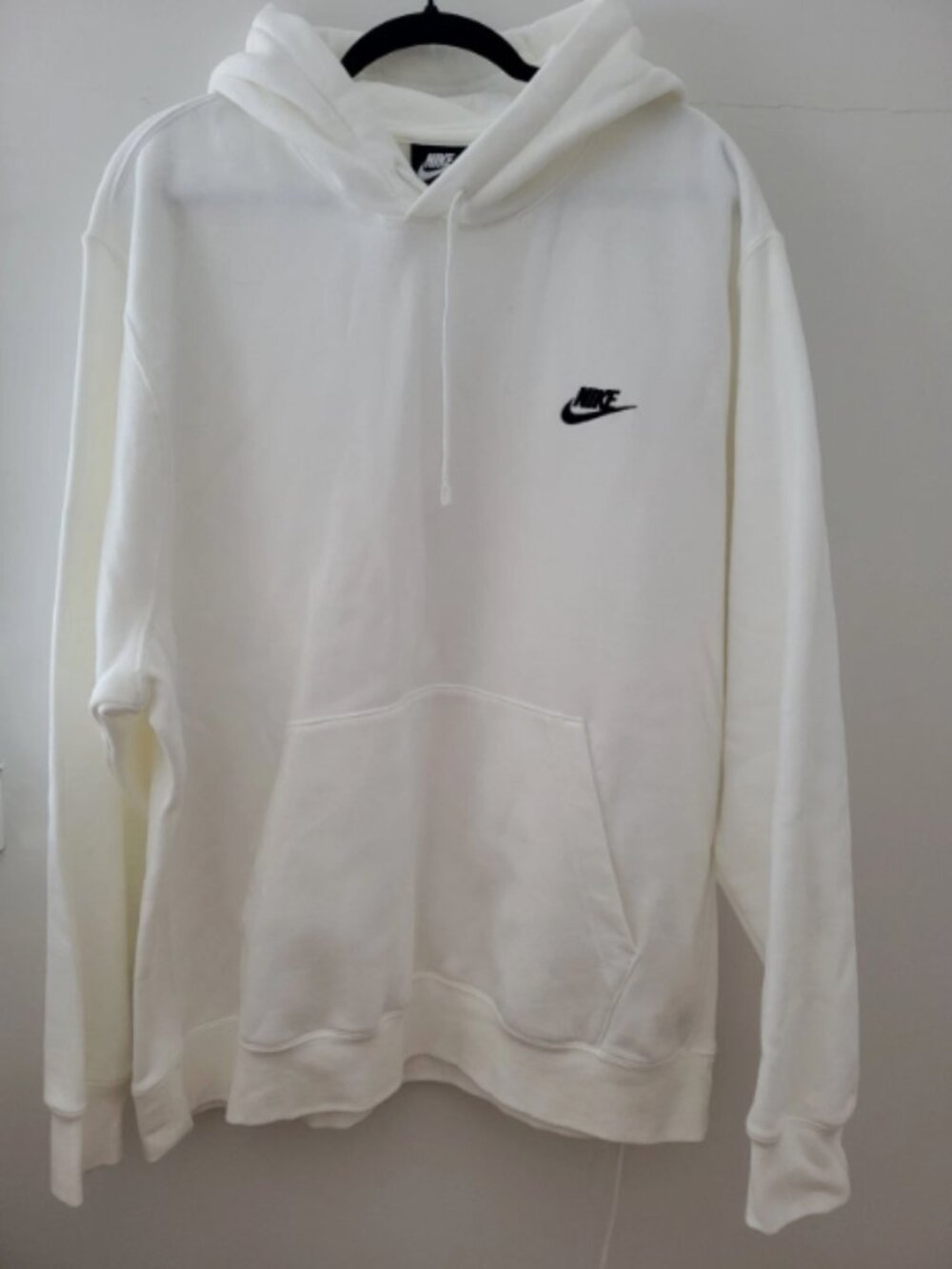 Nike White Club Fleece Pullover Sweatshirt Hoodie Mens XXL Swoosh Logo Casual - Picture 2 of 9